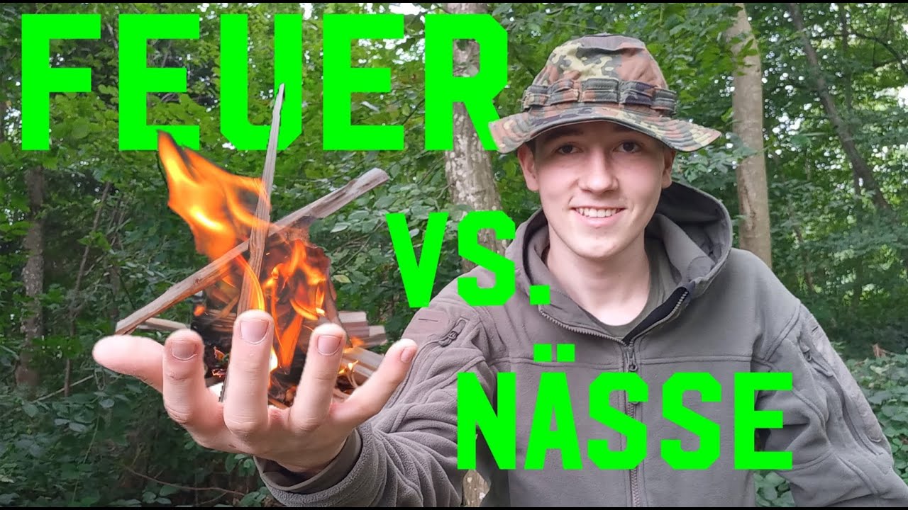 FEUER bei EXTREMER NÄSSE - so geht's | Outdoor Bushcraft Survival