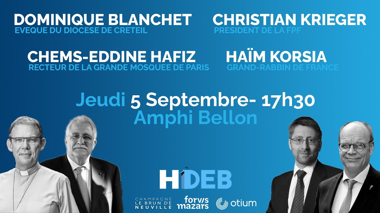 HEC Débats reçoit Haïm Korsia, Chems-Eddine Hafiz, Christian Krieger et Mgr Dominique Blanchet