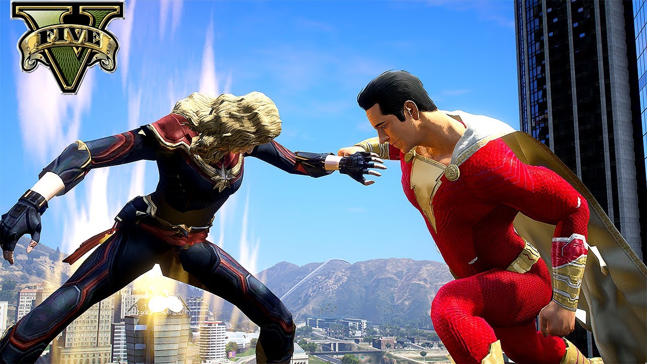 GTA 5 - Captain Marvel vs Shazam | Death Battle!!!