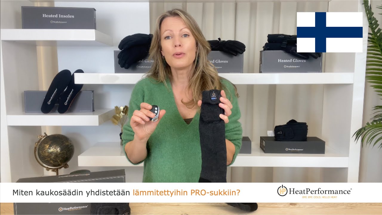 Miten kaukosäädin yhdistetään lämmitettyihin PRO-sukkiin?