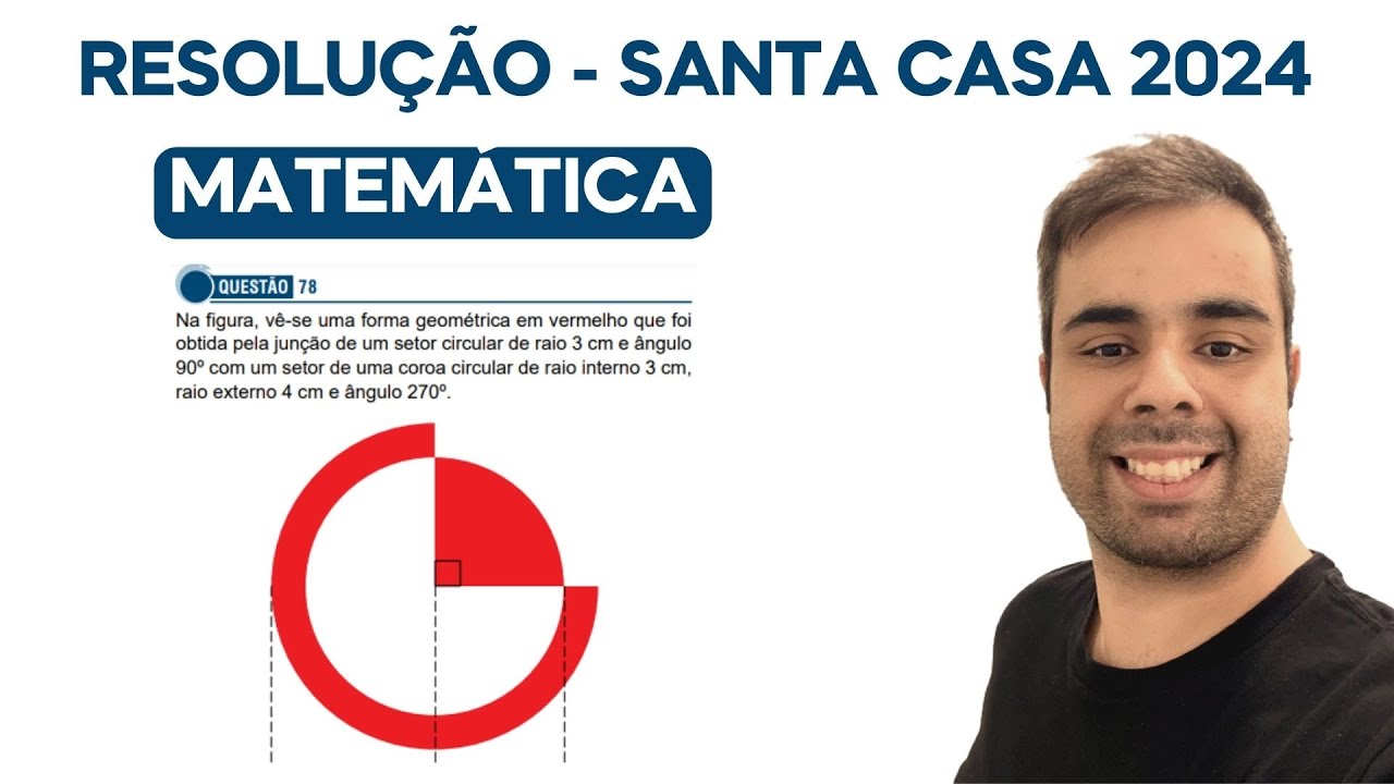 Santa Casa 2024 - Na figura vê-se uma forma geométrica em vermelho que foi obtida pela junção  de um