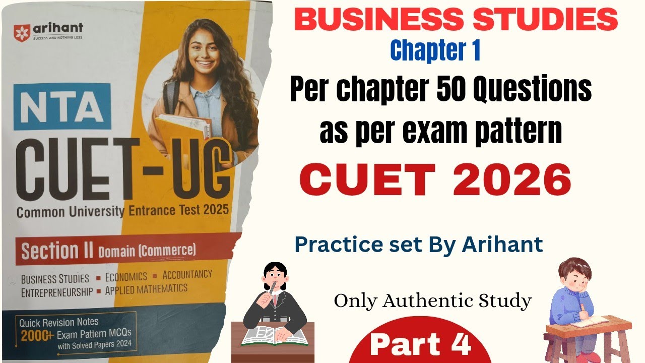 Very Important Question set for CUET 2026 | Arihant Authentic practice Set | business studies