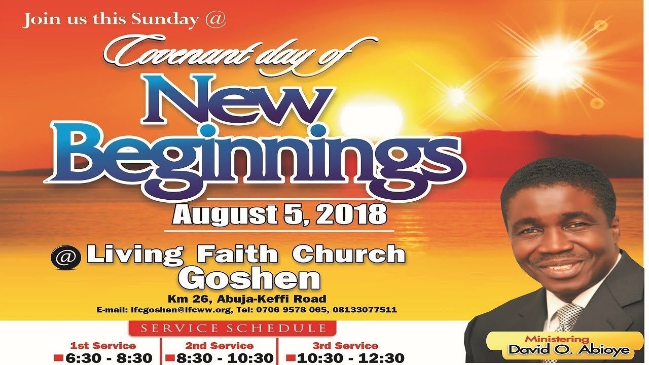 Covenant Day of New Beginnings ( 2nd Service ) August 05, 2018