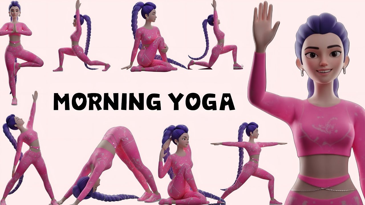 Stretch & Wake Up yoga with Rumi | KPop Demon Hunters | Morning Yoga with Kids