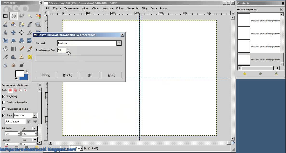 Kurs grafiki komputerowej w programie Gimp cz. 2 Siatki i prowadnice
