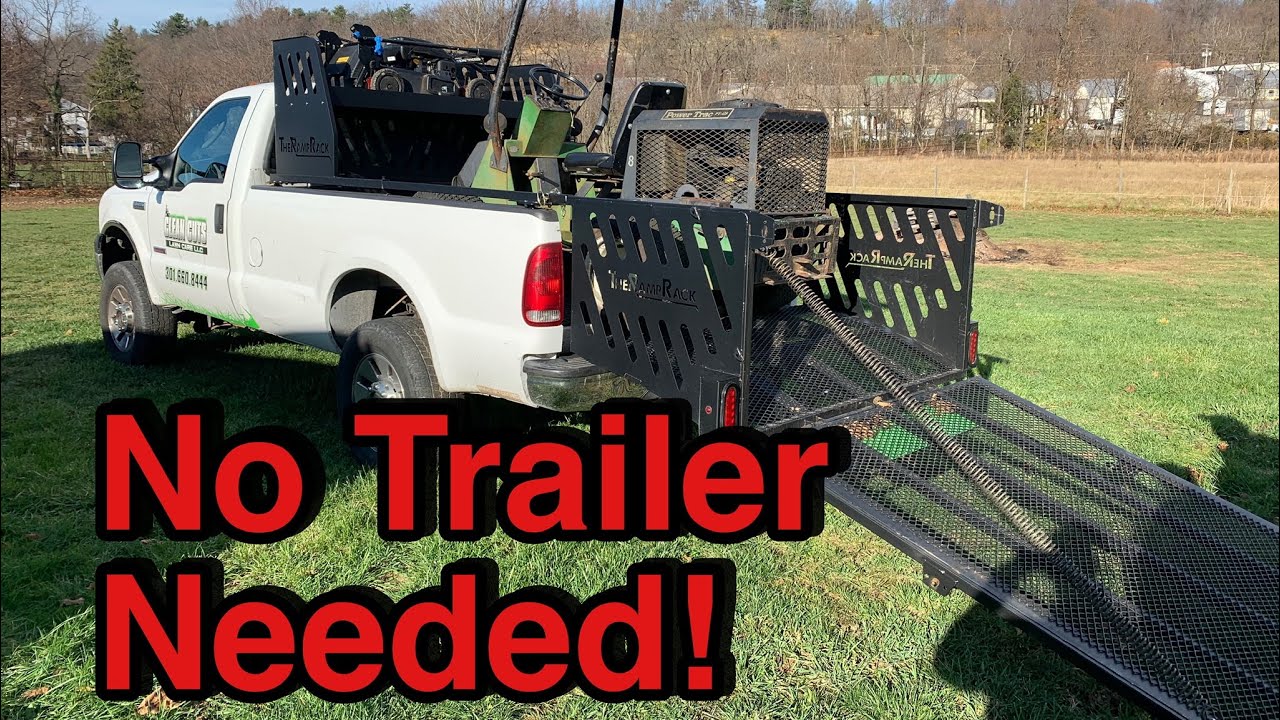 A Complete Mowing Setup in A Truck Bed? [Check Out The Ramp Rack]]