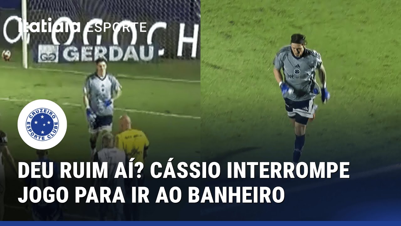 CÁSSIO INTERROMPE JOGO DO CRUZEIRO PARA IR AO BANHEIRO! VEJA O MOMENTO