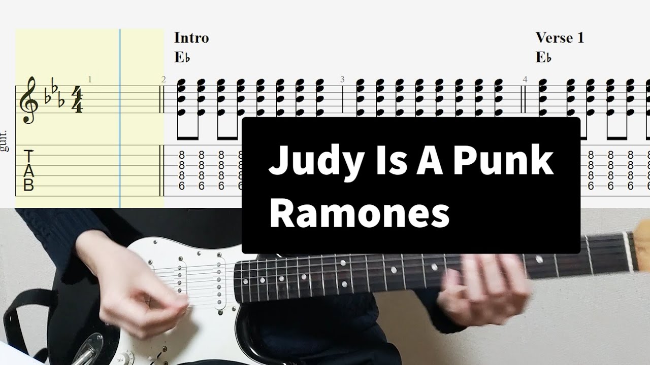 Ramones - Judy Is A Punk Guitar Cover With Tab