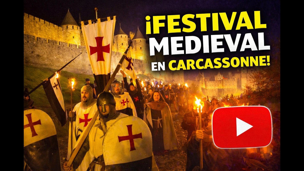 Festival medieval con antorchas reales.