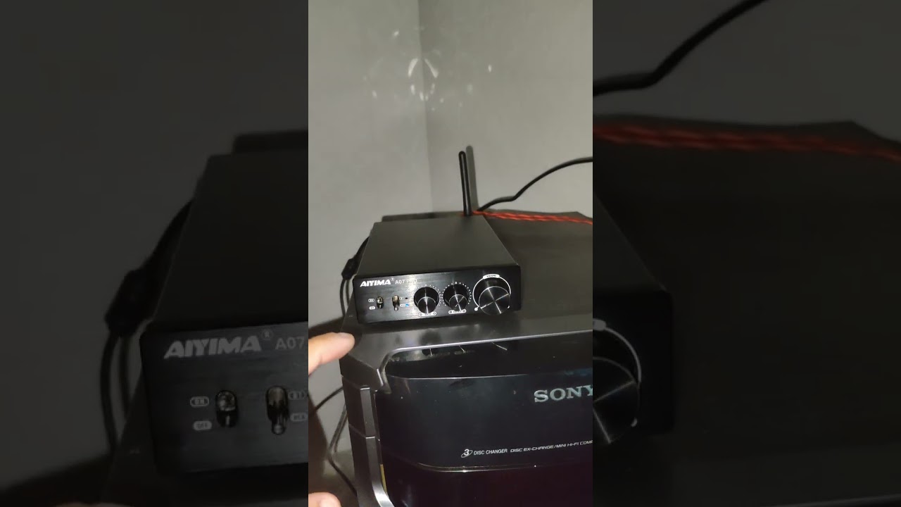 Reutilizando as caixas do Sony GPX7 tocando com o amplificador Aiyima A07 Pro