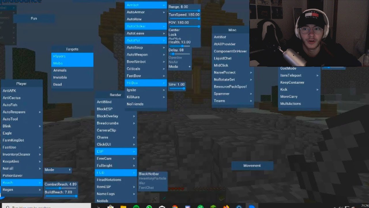 hacker shows me the BEST FREE minecraft hacked client on a screenshare...