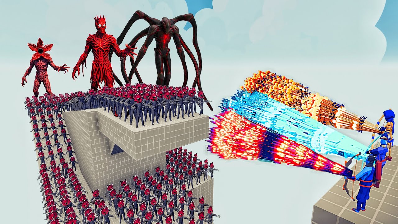 VECNA + MIND FLAYER + 100x DEMOGORGONS vs 3x EVERY GOD - Totally Accurate Battle Simulator TABS