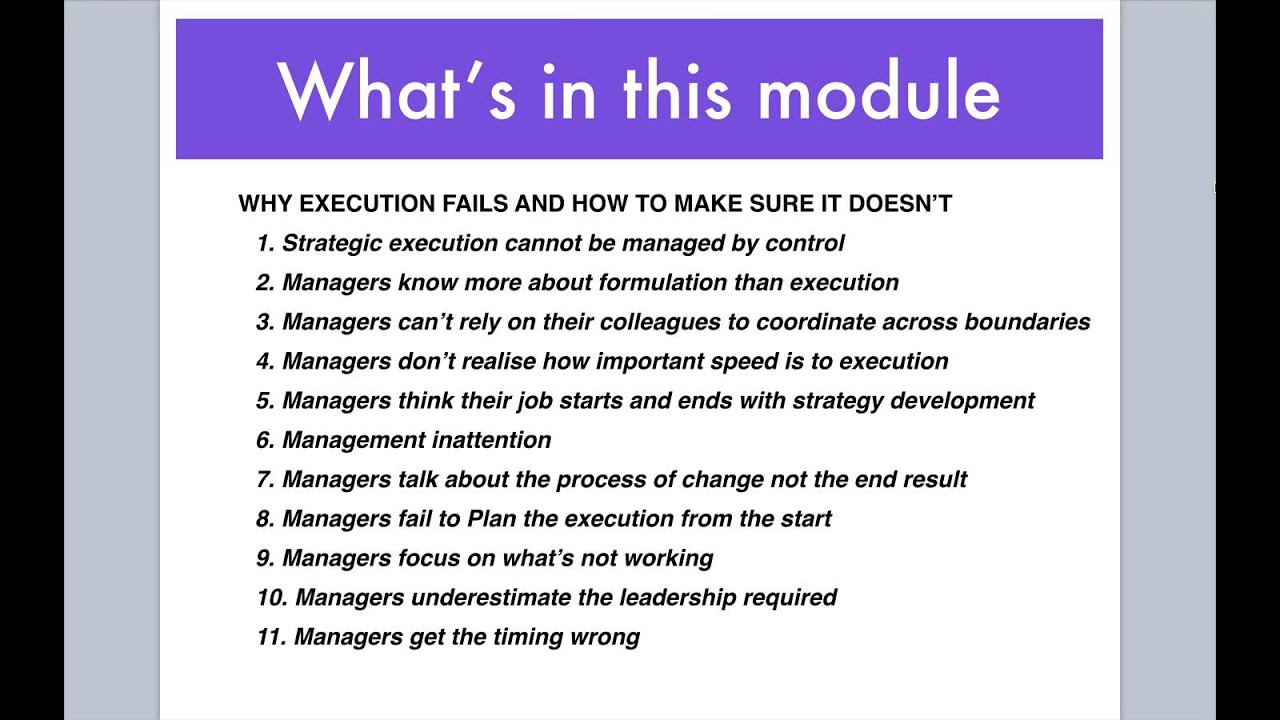 Strategic Execution