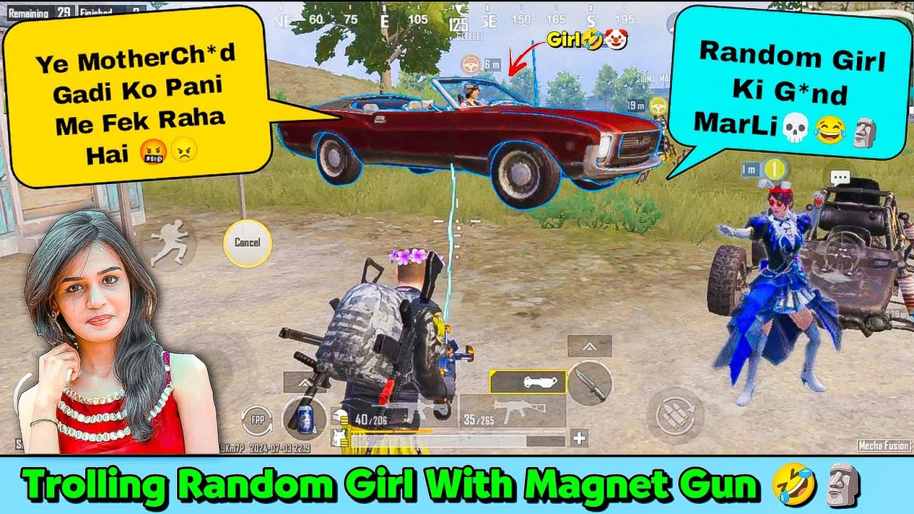IRRITATING RANDOM GIRL WITH MAGNET GUN 😂😈 || TROLLING RANDOM TEAMMATES 😂 || BGMI FUNNY & WTF MOMENT