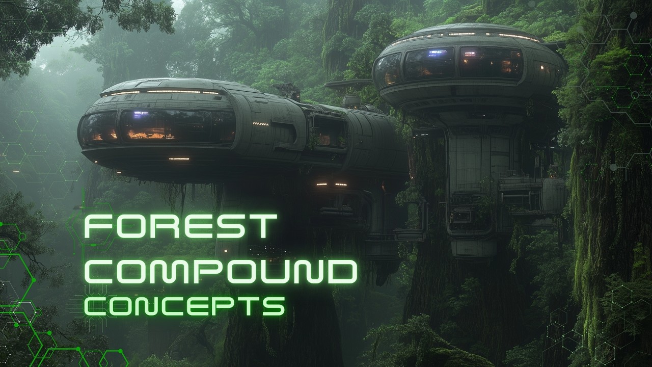 Futuristic Forest Compounds - Concept Art #design #scifi #gaming #conceptart #sciencefiction