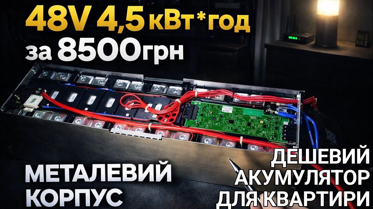 Li ion акумулятор 13s1p 94Ah 4,5 kWh. Як дешево мати електрику в квартирі? 