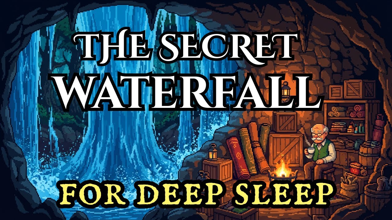 🌊 CALMING Water Story 🌊 The Hidden Waterfall Grotto | White Noise & Sleep