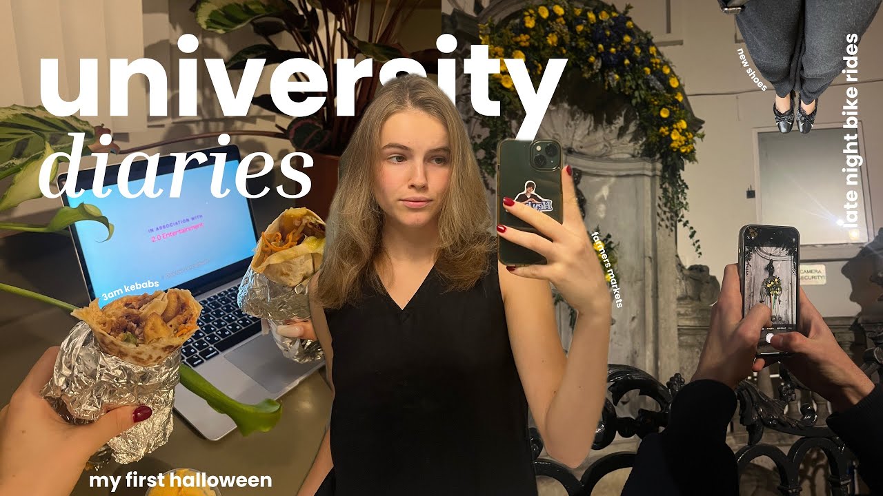 week at uni in belgium | vlog (studying, first halloween, bike rides and farmers markets)