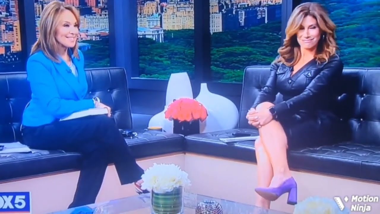 Tina Cervasio in a black leather dress