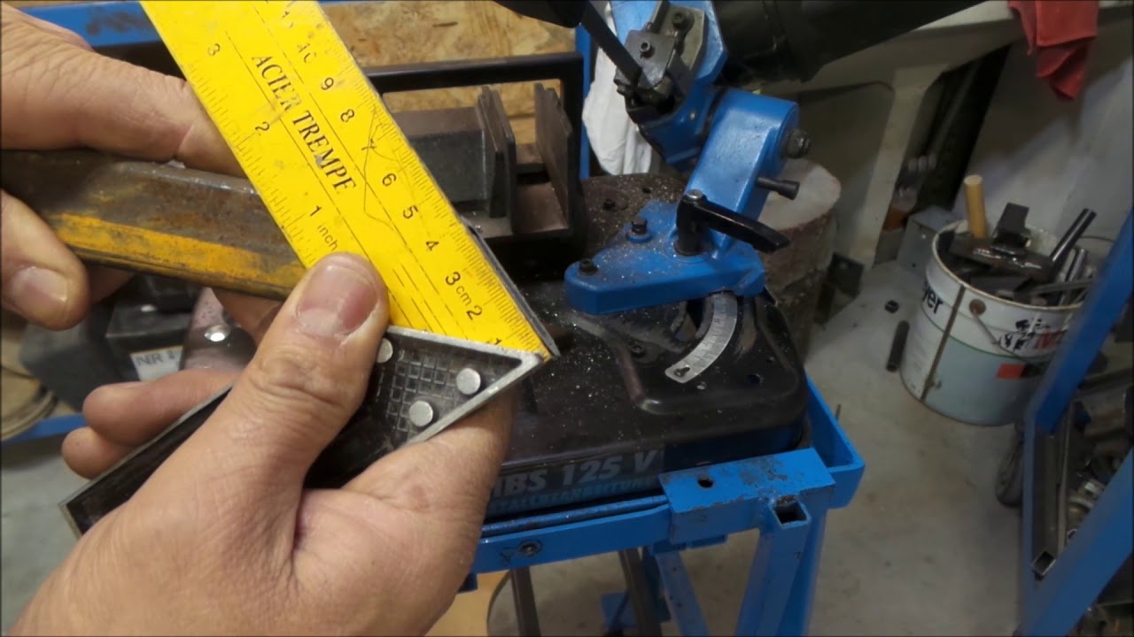 🔨Perchè taglio a 45° e non dritto? Regolazione lama sega a nastro Troncatrice  Band saw  cut at 45°