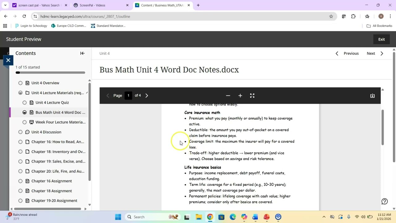 Unit 4 Lecture Video Bus Math