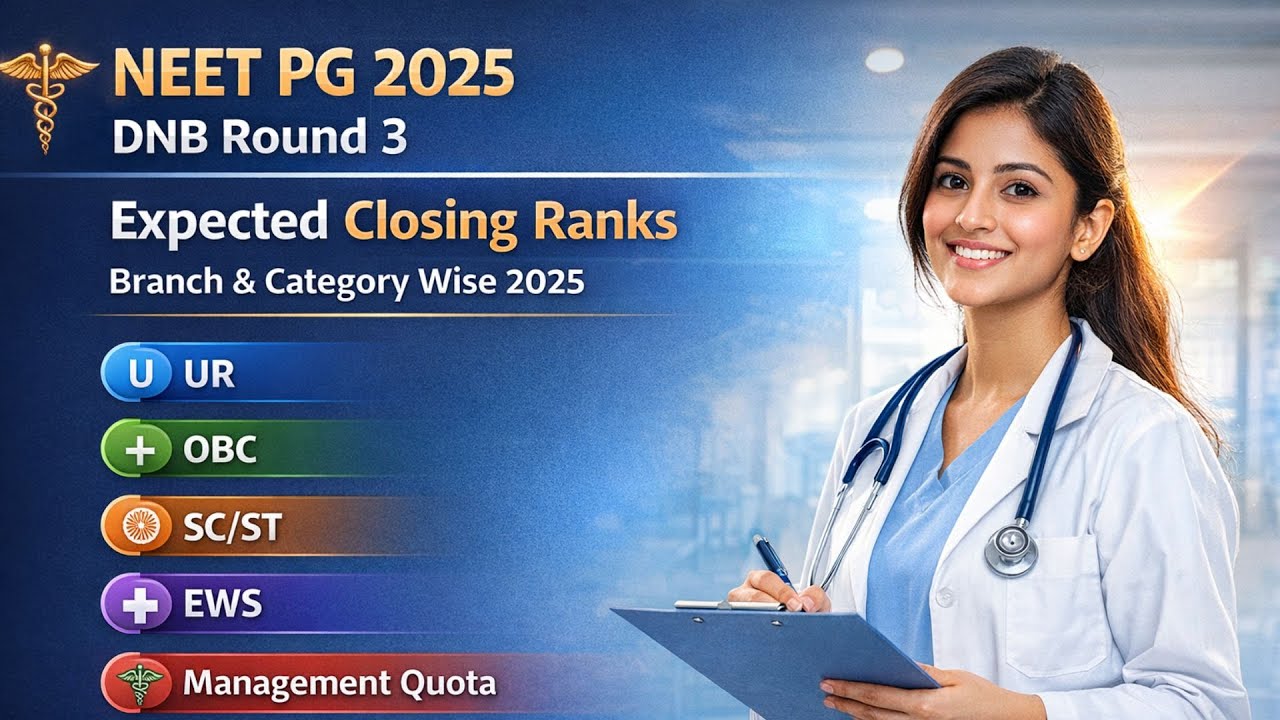 NEET PG 2025 |DNB Round 3 Expected Closing Ranks Branch & Category Wise 2025 