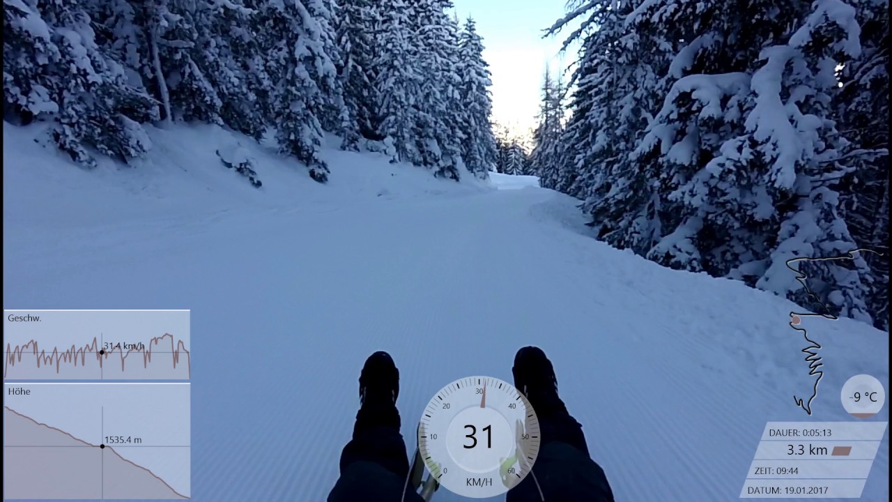 Rodeln auf der Hochwurzen in Rohrmoos bei Schladming am 19.01.2017