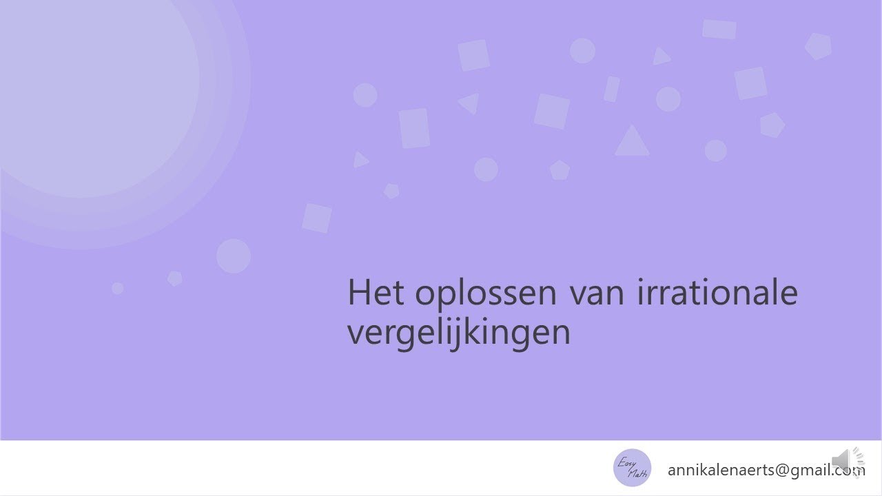 irrationale vergelijkingen