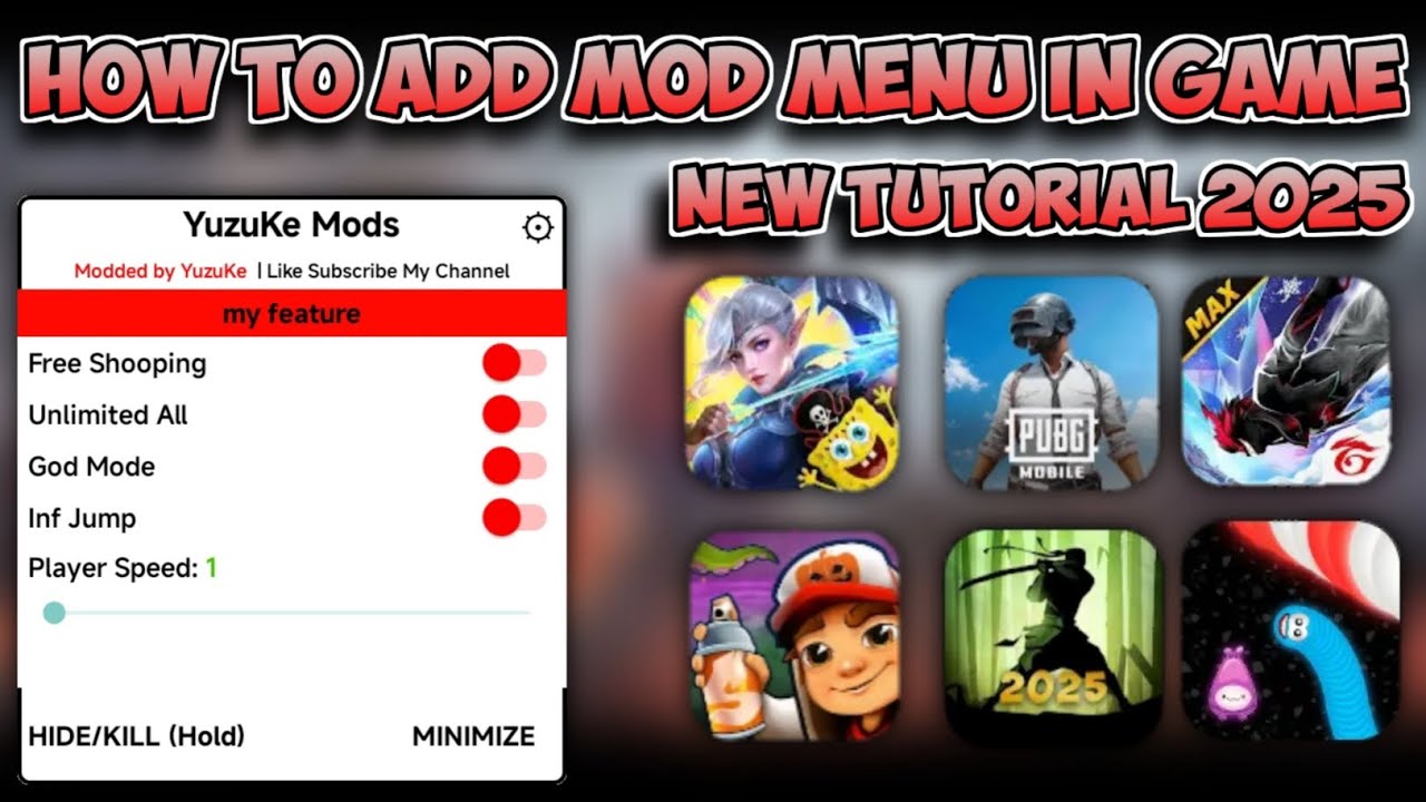 HOW TO ADD MOD MENU IN GAME NEW 2025 #finalpart #tutorialmodmenunew