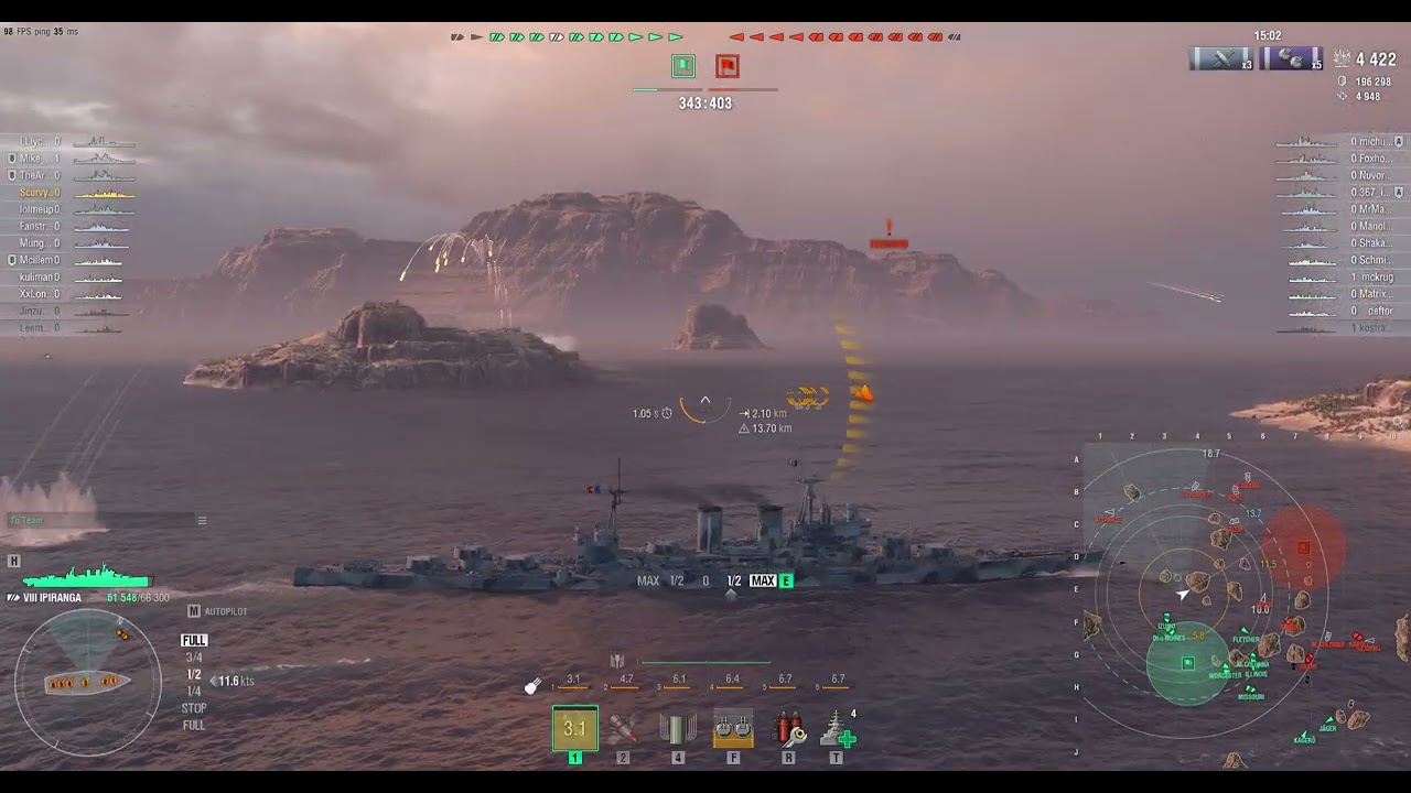 World of Warships 2026. Ipiranga, Tears of the Desert t8 to t10.