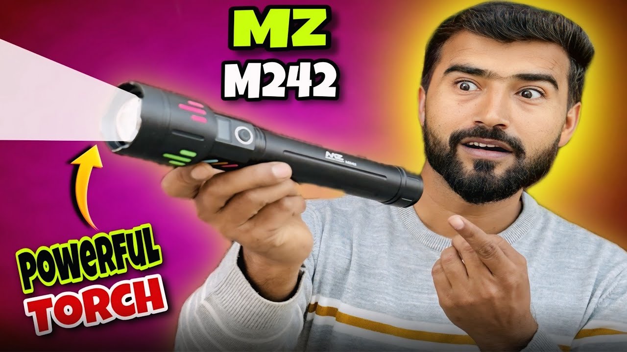 POWERFUL TORCH 😳|| MZ M242 Rechargeable Metal Torch || MZ M242 Zoomable 200W Torch || High Power LED