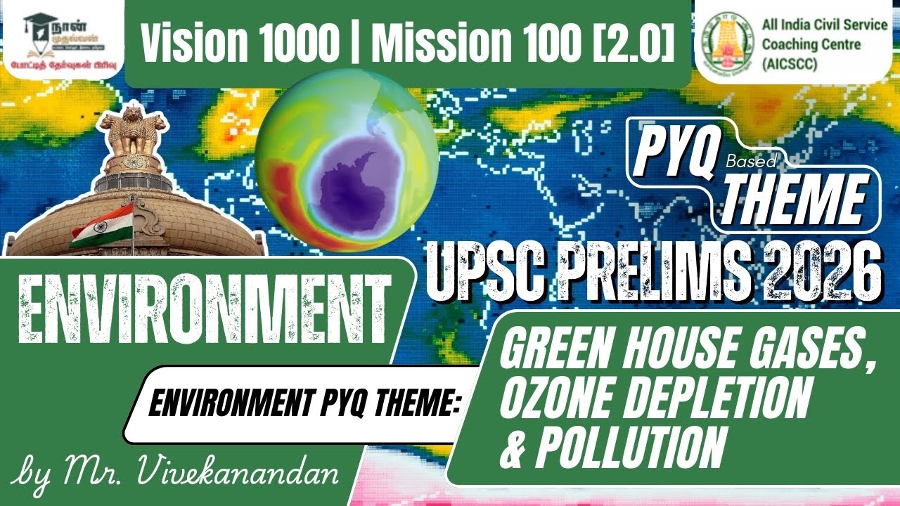Environment | PYQ THEME: Green House Gases, Ozone Depletionand Pollution by Mr. Vivekanandan