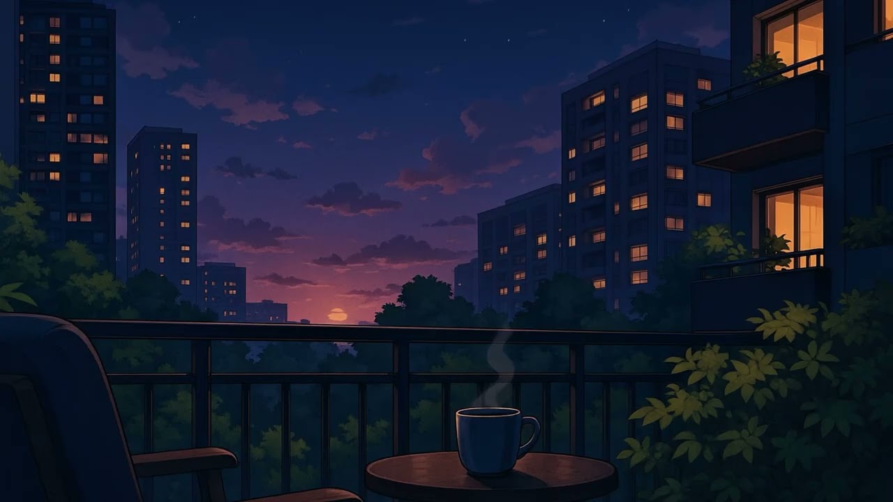 “midnight chill ☕️ balcony sunset instrumental — relax, study, unwind”