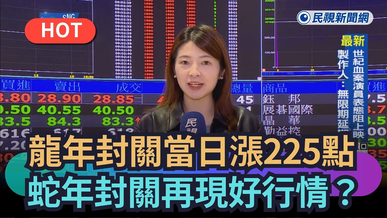 【熱搜新聞】龍年封關當日上漲225點　蛇年封關再現好行情？｜民視新聞｜