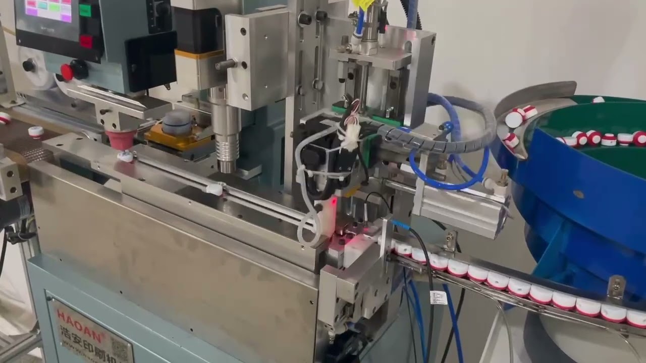 Single color wine  bottle caps automatic pad printing machine with plasma treatment