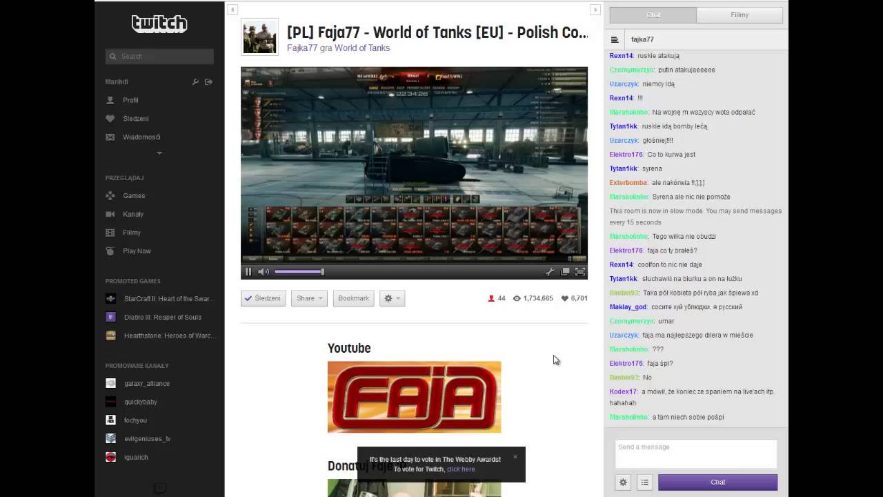 #2 FajaBB (Faja77) śpi podczas streamowania na Twitch - Pobudka!
