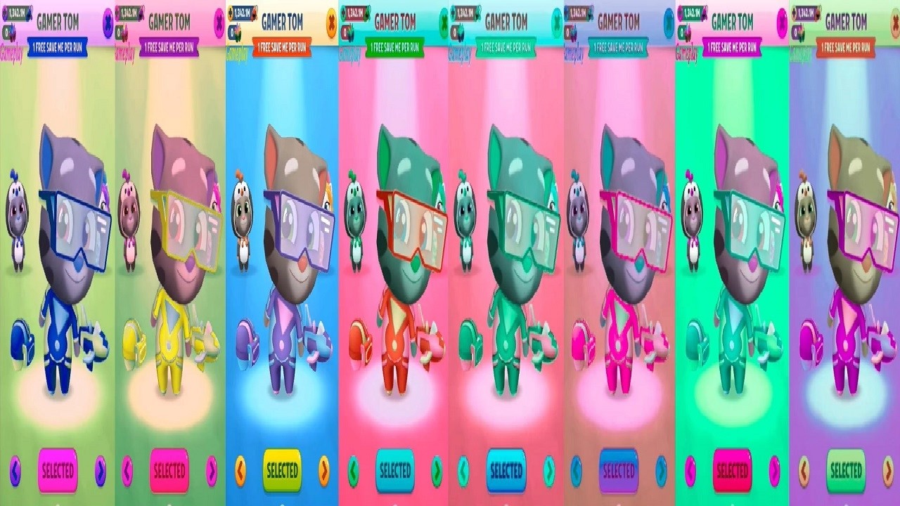 Colors ReactionTalkingTom Gold Run NEW UPDATE PARTY PARADE New Character Gamer Tom Gameplay HD