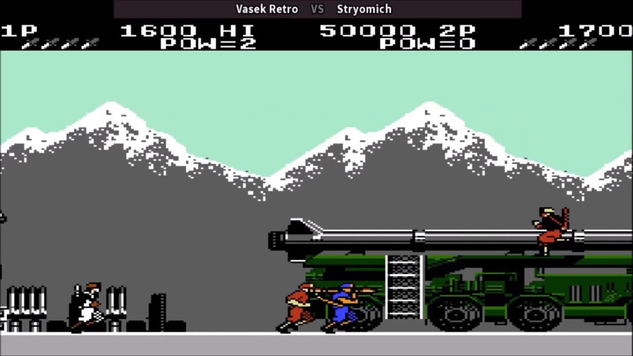 러시 앤 어택 Rush'n Attack (NES) 绿色兵团 2 players gameplay Konami 1985 Nintendo Entertainment System