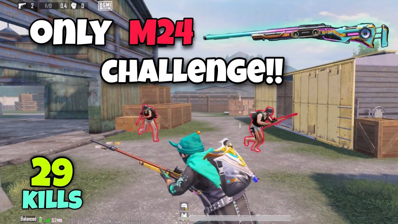 Omg!!😱 29 KILLS in 1v2 TDM MATCH with ONLY M24🔥 Pubg Mobile