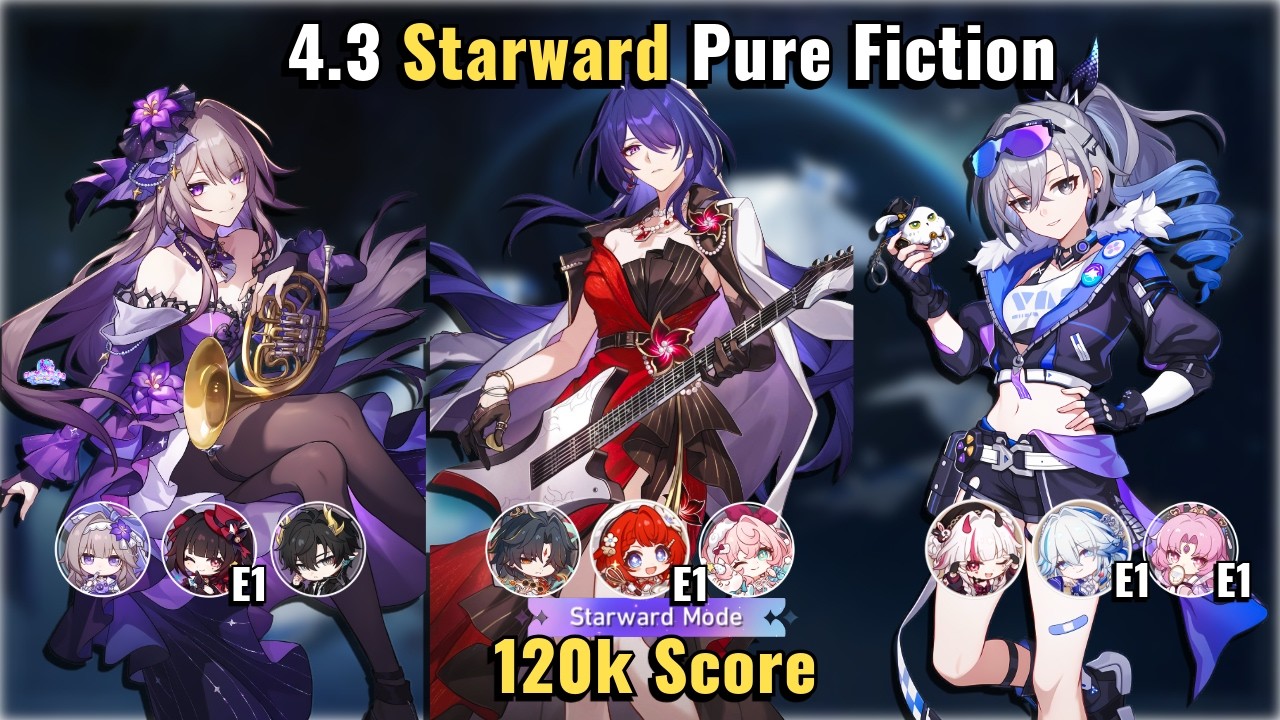 NEW 4.3 Starward Mode Pure Fiction | E2 Acheron x E0 Blade & E2 SW999 & E2 Therta | HSR