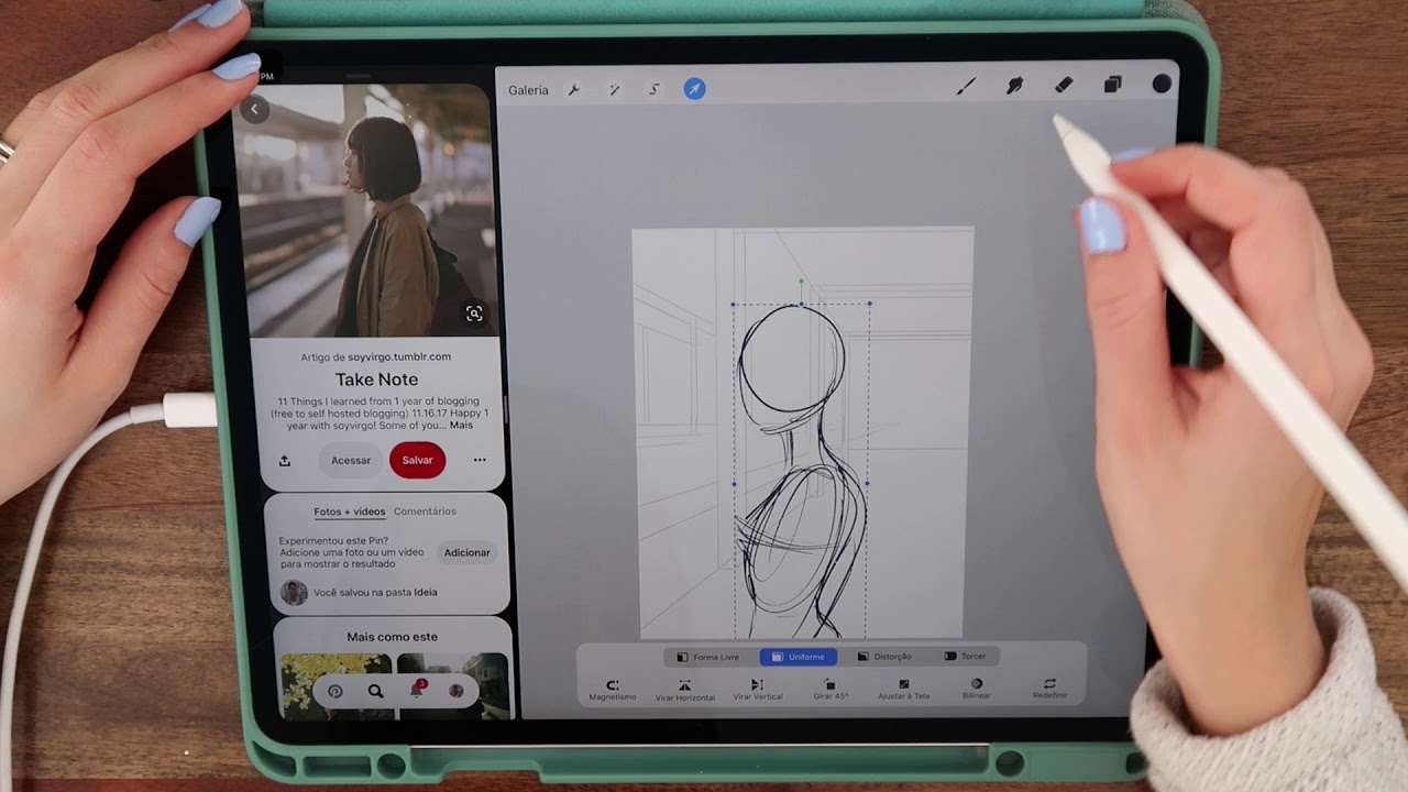 PT. 1: Esbo&ccedil;o | Curso de Procreate para Iniciantes | Passo-a-passo | Clarissa Bittes