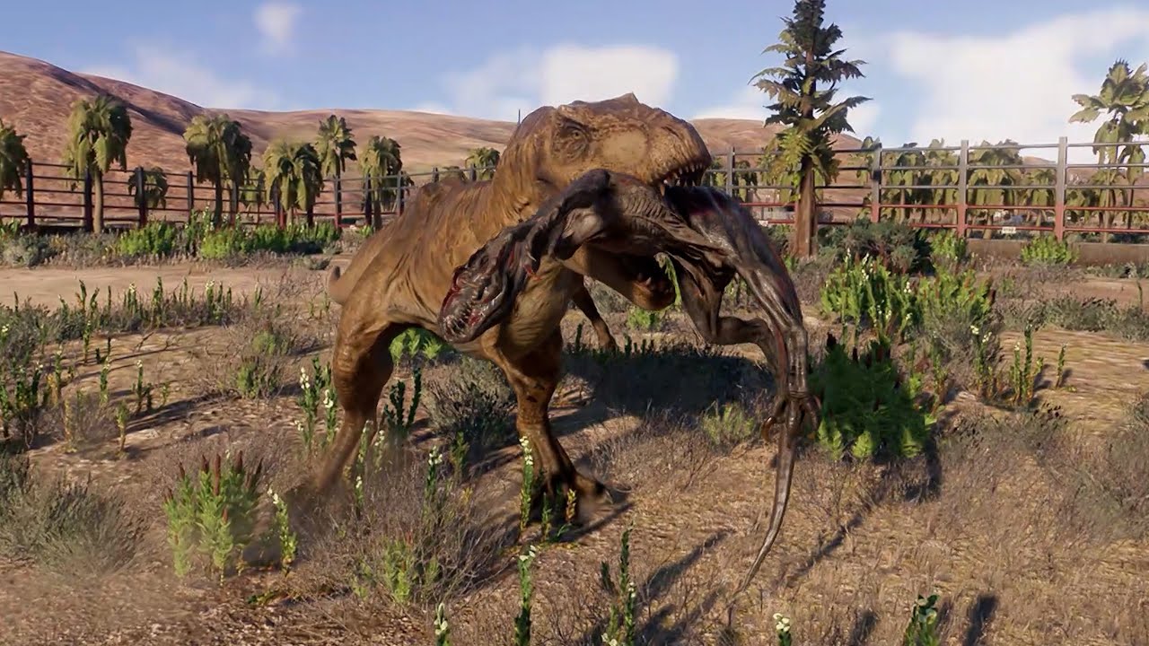 T-Rex VS Indoraptor, Megalosaurus, Indominus Rex, Spinosaurus and More - Jurassic World Evolution 2