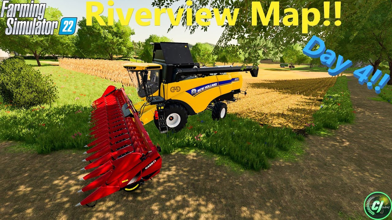 Riverview Map Live!!🔴| Day4! | Harvesting Corn! | #FS22 | #CJFarms | #GiantsPartnerProgram