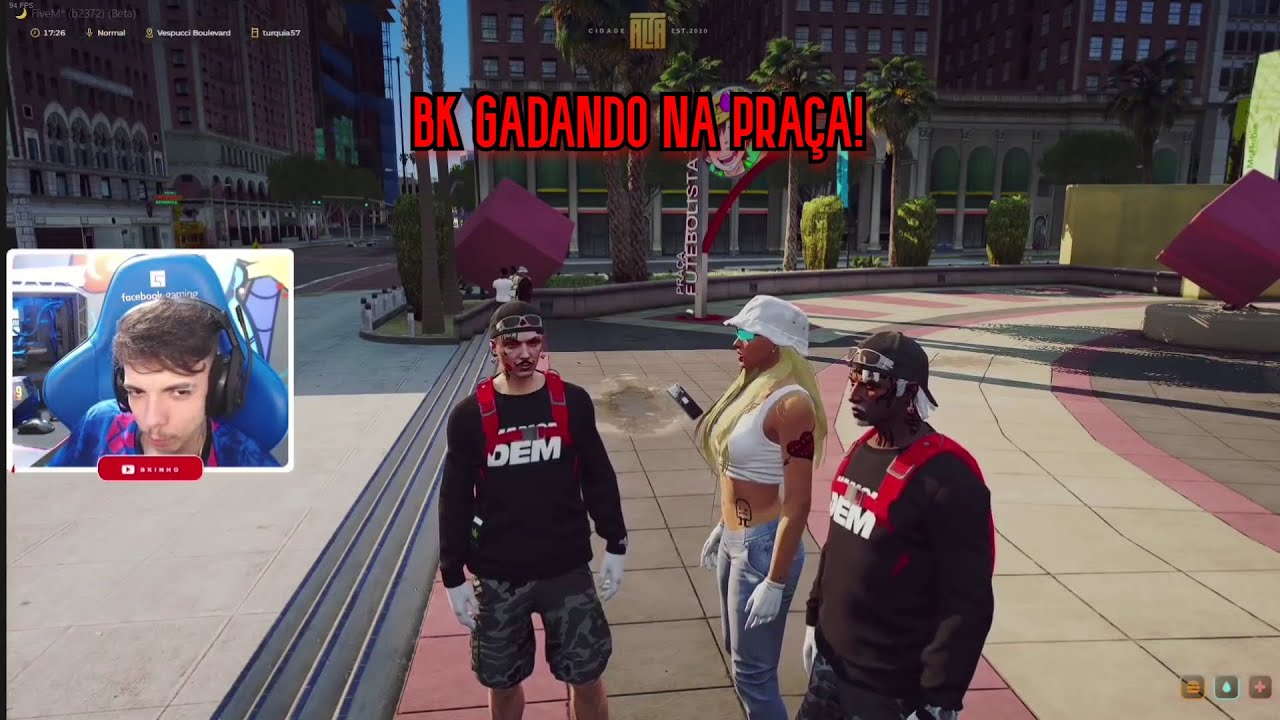 BK GADANDO NA PRA&Ccedil;A! GTA RP CDA