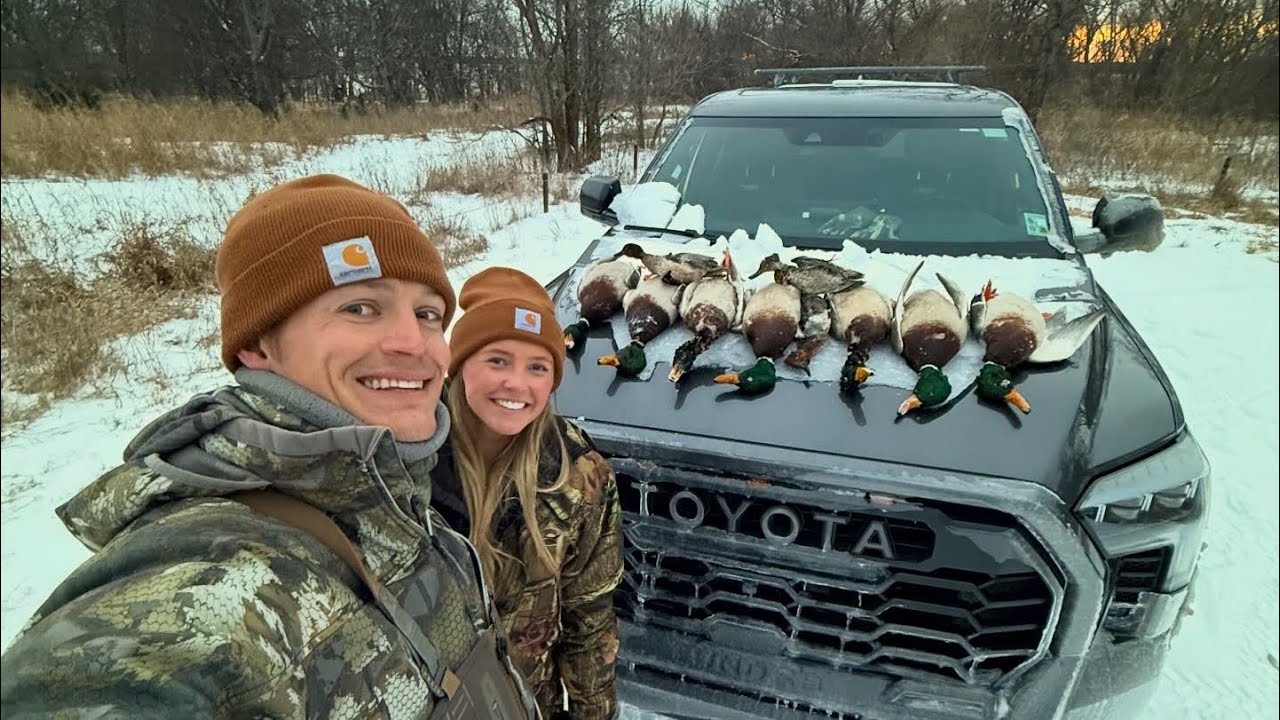 I Took My Girlfriend Duck Hunting In A SNOWSTORM!!! (Public Land)