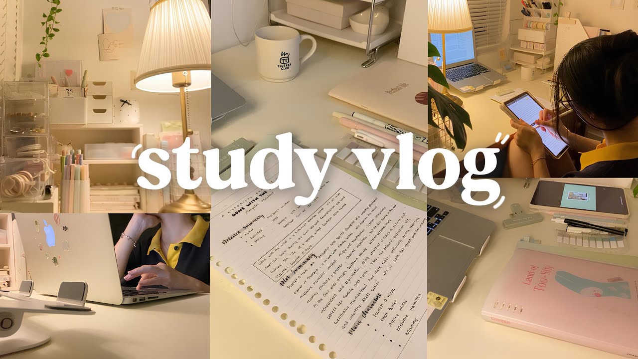 STUDY VLOG | slow mornings at 5:30am, studying productive, lots of studying, motivation ˚ ༘୨ৎ