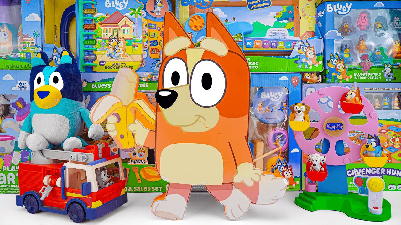 Bluey Toy Collection Unboxing Review 🐾 Mystery Cute Bingo Box & Bluey Fire Truck Playset