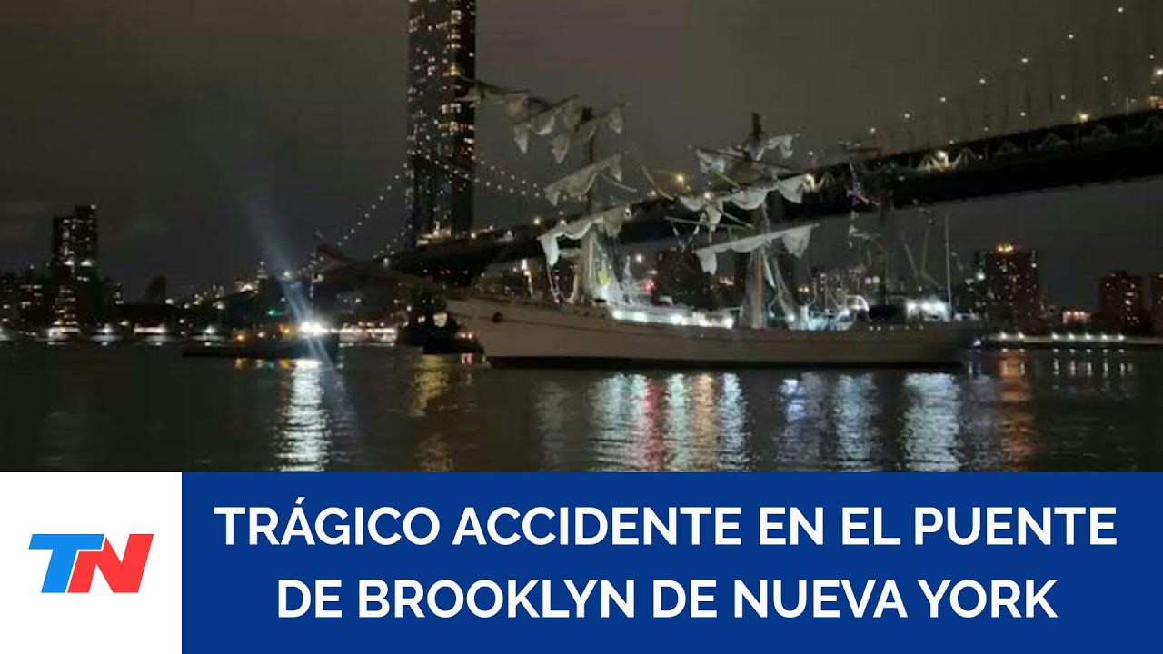 Dos muertos por el choque de un buque escuela mexicano contra el puente de Brooklyn de Nueva York