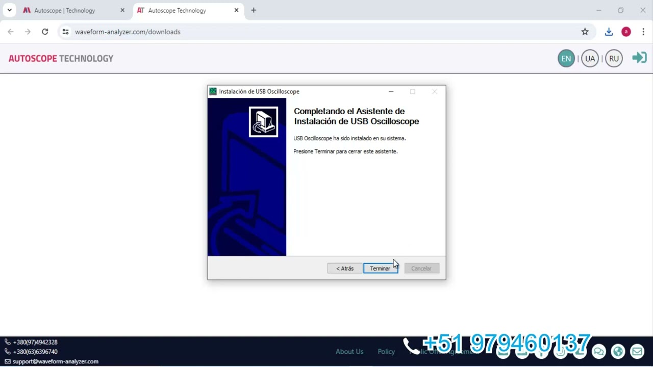 INSTALACION DEL SOFTWARE DEL OSCILOSCOPIO USB AUTOSCOPE