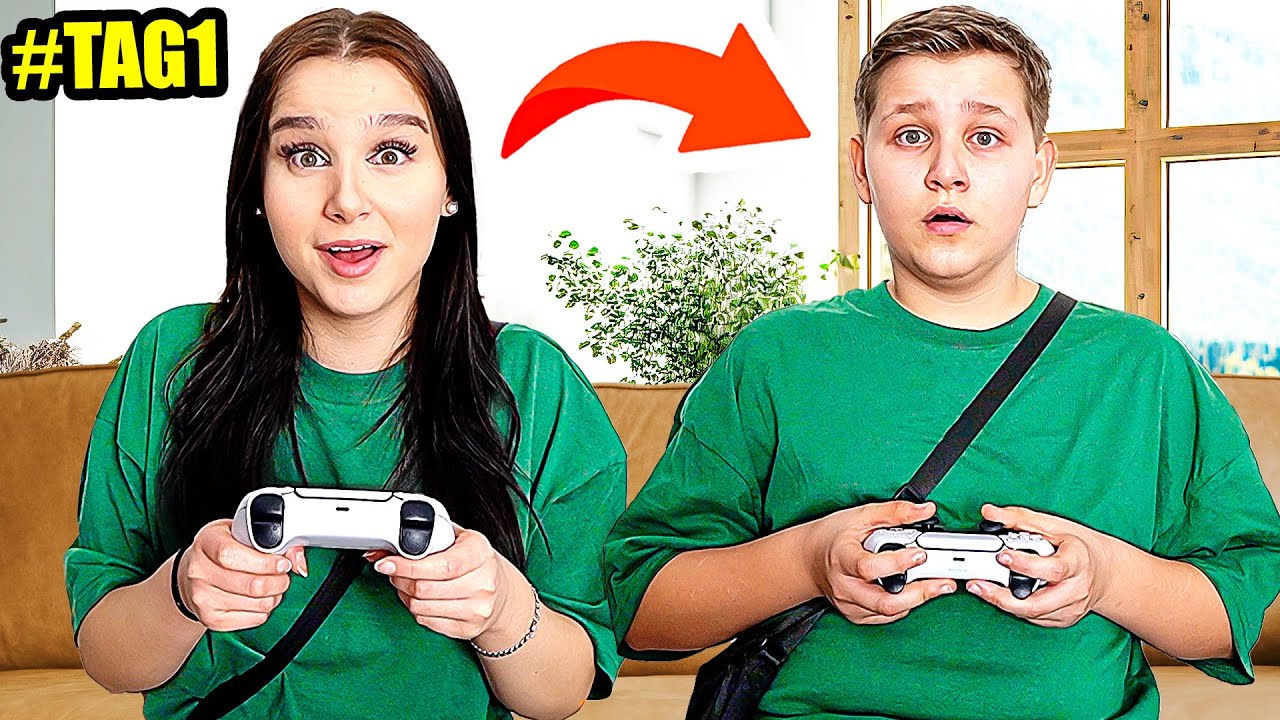 Kleinen Bruder KOPIEREN für 1 Tag ! 😂🕹️ (er weiss es nicht) - Celina